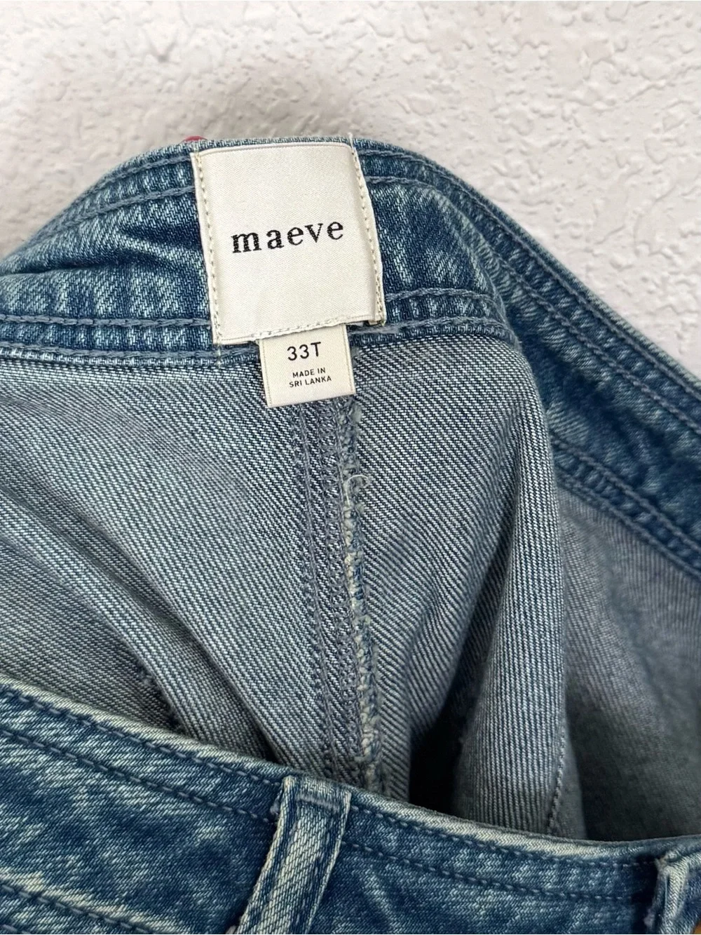 Maeve Anthropologie The Ettie High Rise Embroidered Wide Leg Crop Jeans 33 TALL - Picture 9 of 10
